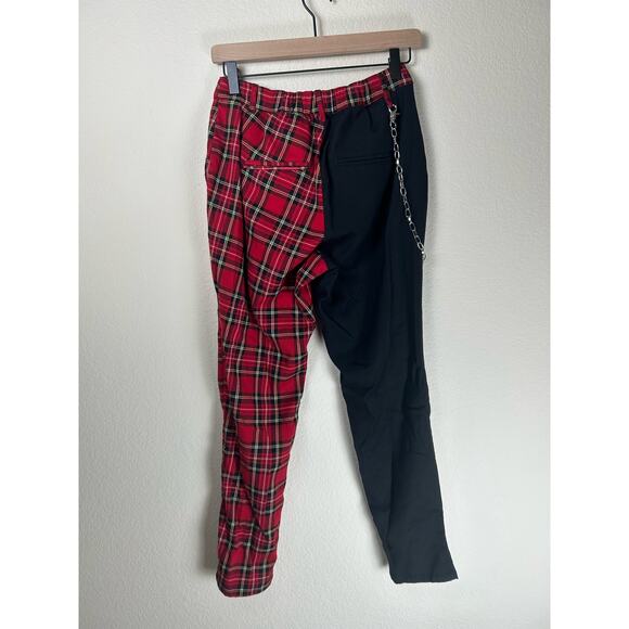 Hot Topic Women's Size Small Pants Plaid Colorblock Grunge Goth Punk Rock Black - Picture 11 of 11